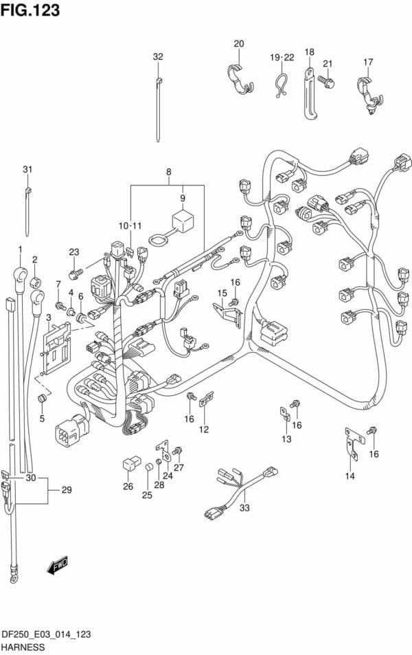 DF200/225/250-410001 Harness (DF225T E03)