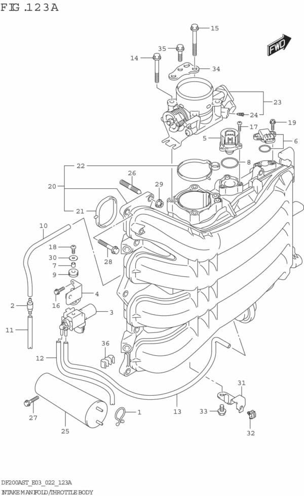 DF150AST,200AST-240001 Intake Manifold/Throttle Body