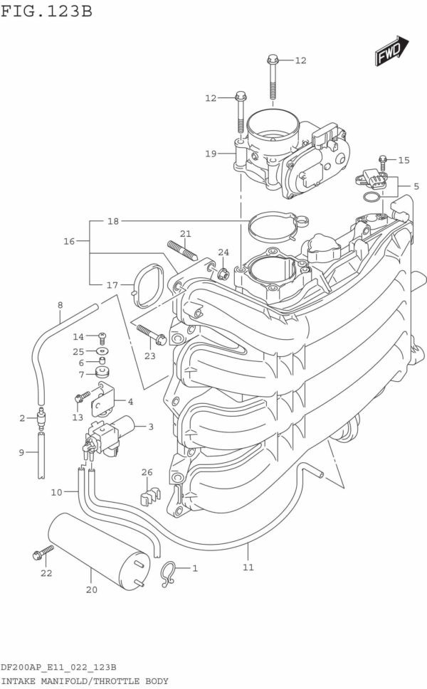 DF150AP,175AP,200AP-240001 Intake Manifold/Throttle Body (022)