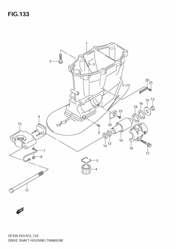 DF200/225/250 210001 Drive Shaft Housing TRANSOM(X) (DF200Z E3)