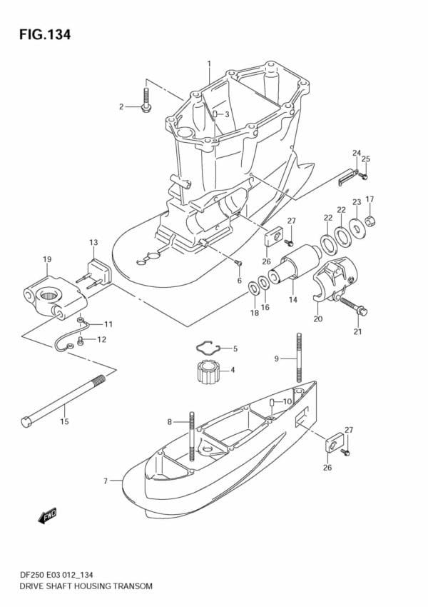 DF200/225/250 210001 Drive Shaft Housing TRANSOM(X,XX) (DF225T E3)