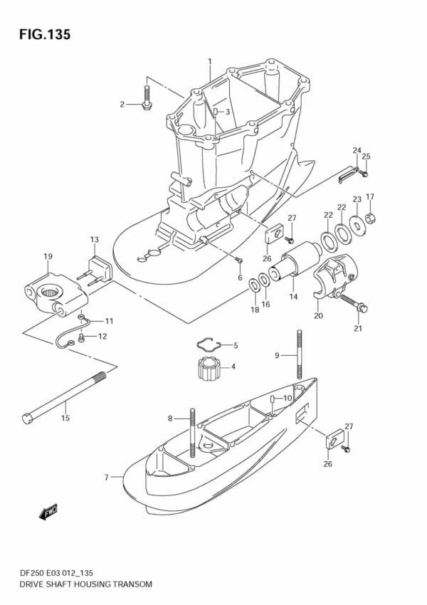 DF200/225/250 210001 Drive Shaft Housing TRANSOM(X,XX) (DF225Z E3)