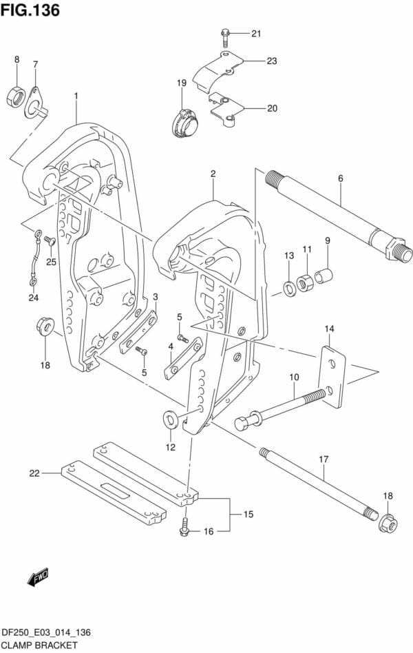 DF200/225/250-410001 Clamp Bracket TRANSOM(X) (DF200Z E03)