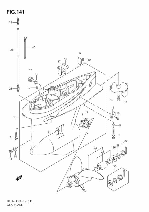 DF200/225/250 210001 Gear Case (DF200Z E3)