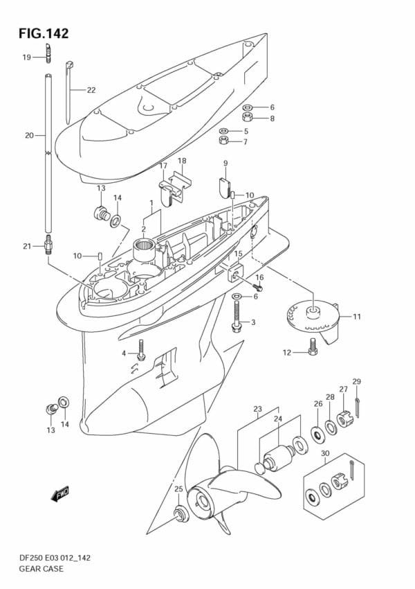DF200/225/250 210001 Gear Case (DF225T E3)