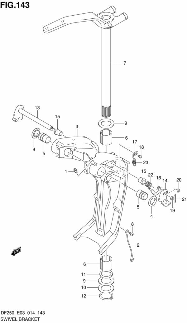 DF200/225/250-410001 Swivel Bracket TRANSOM(X) (DF200T E03)