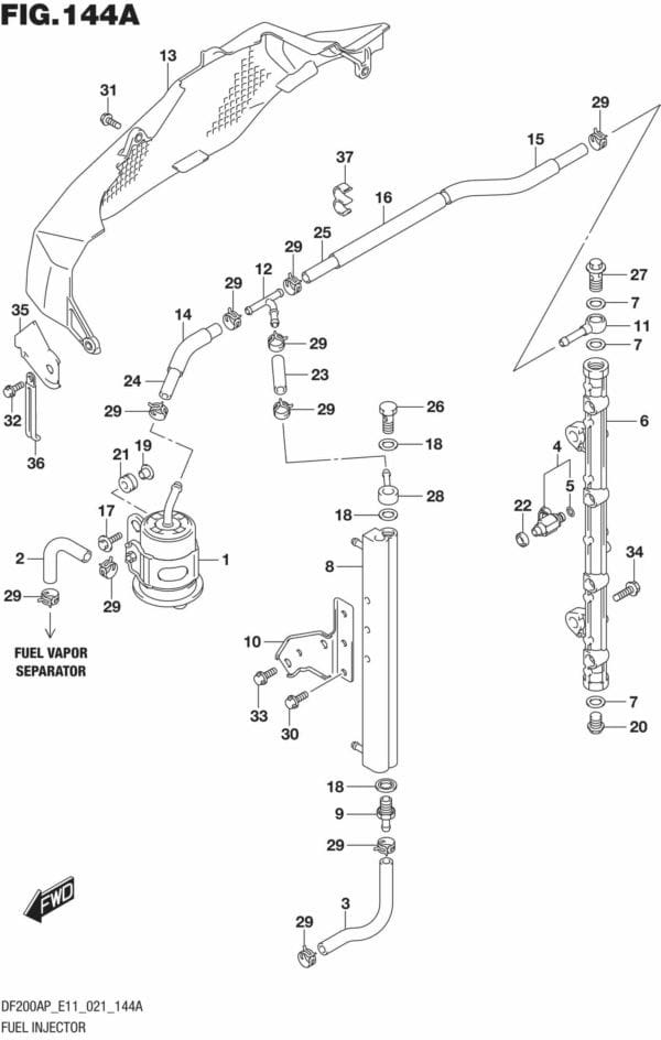 DF150AP,175AP,200AP-140001 Fuel Injector (E01,E03,E11)