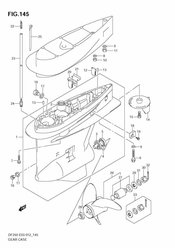 DF200/225/250 210001 Gear Case (DF250Z E3)