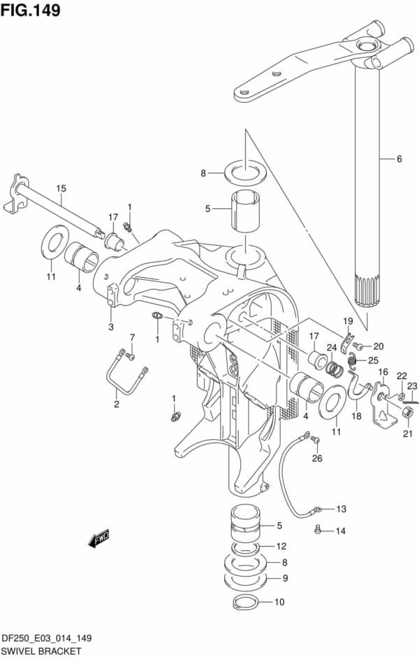 DF200/225/250-410001 Swivel Bracket TRANSOM(L) (DF200T E03)