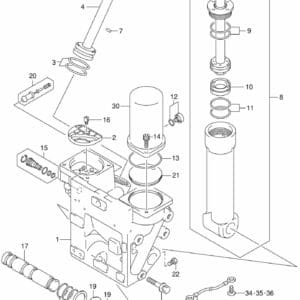 DF200/225/250-410001 Trim Cylinder TRANSOM(X,XX) (DF225Z E03)