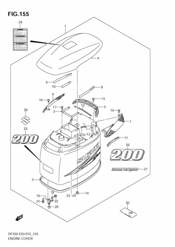 DF200/225/250 210001 Engine Cover (DF200T E3)