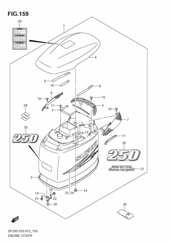 DF200/225/250 210001 Engine Cover (DF250T E3)