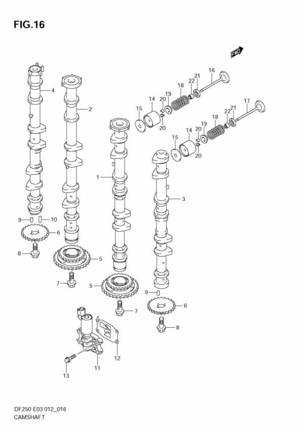 DF200/225/250 210001 Camshaft (DF250T E3)