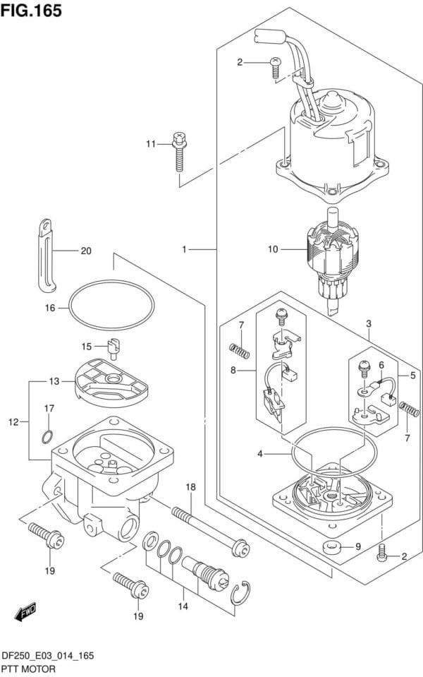 DF200/225/250-410001 PTT Motor TRANSOM(L) (DF200T E03)