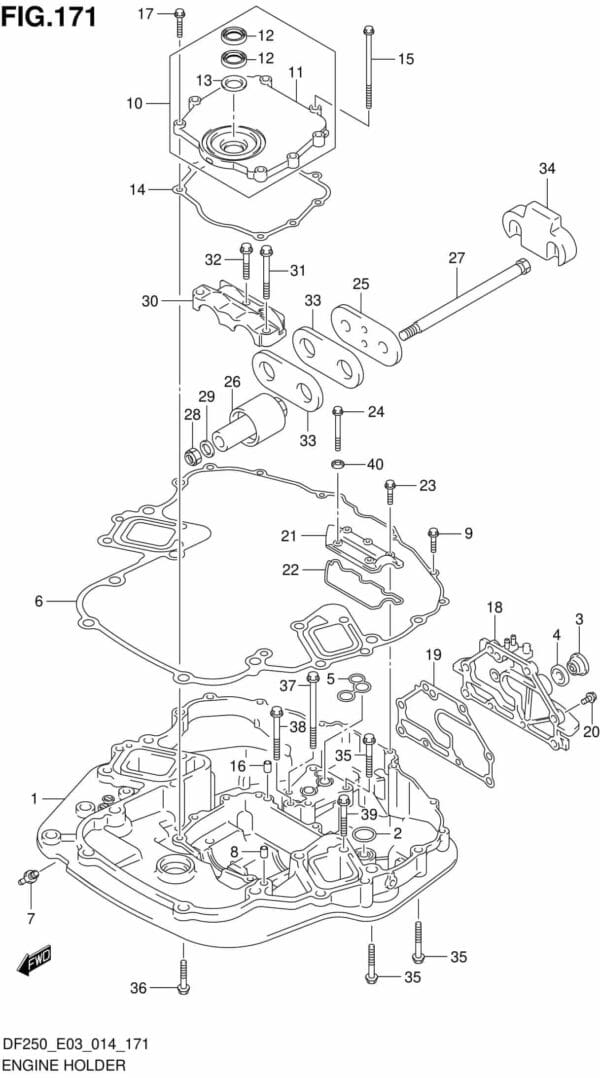 DF200/225/250-410001 Engine Holder (DF250T E03)