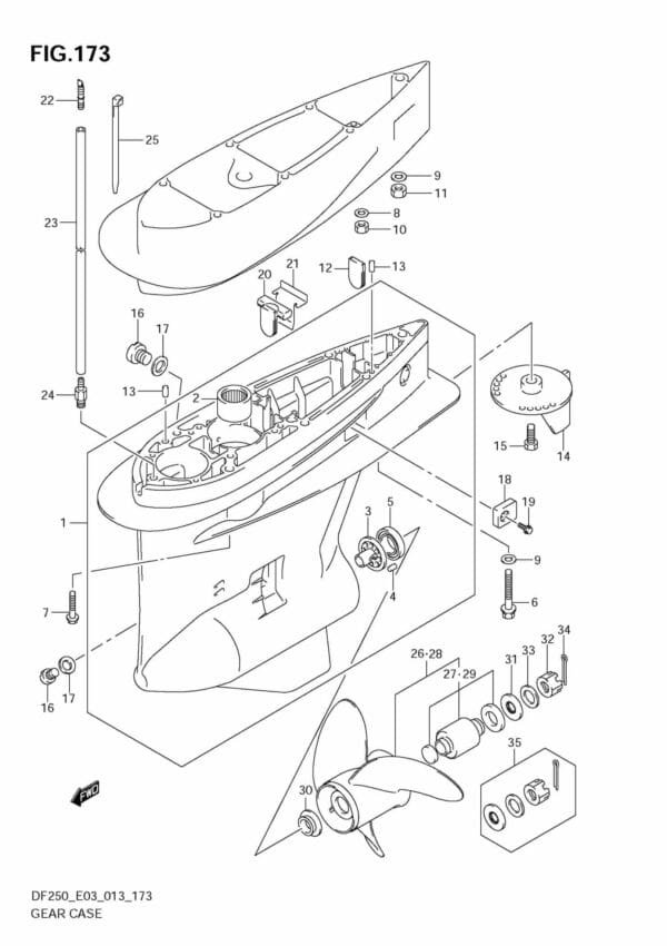 DF200/225/250 310001 Gear Case (DF225Z)