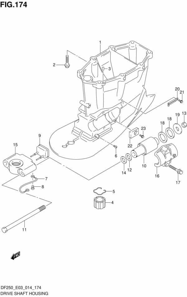 DF200/225/250-410001 Drive Shaft Housing TRANSOM(X) (DF200T E03)