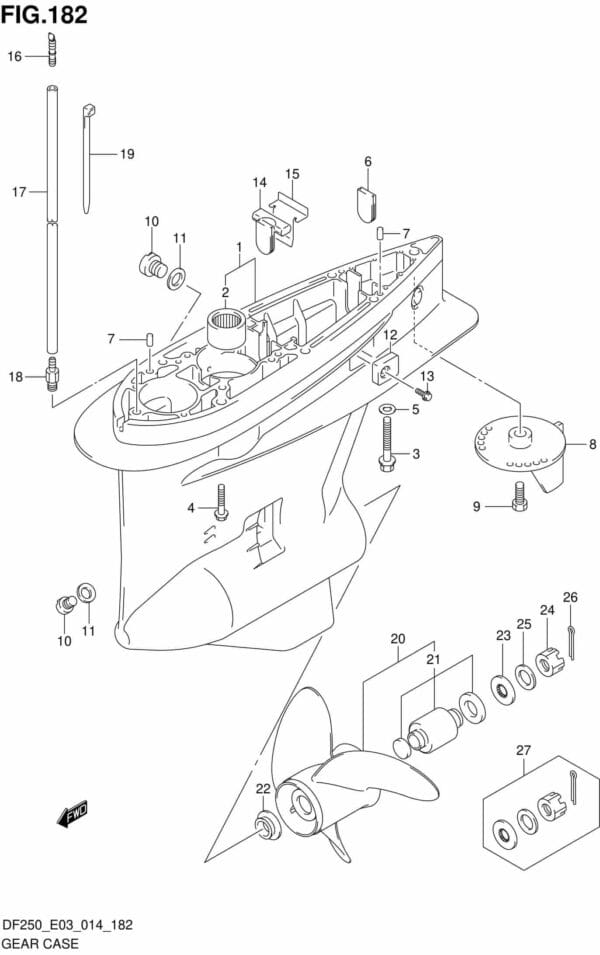 DF200/225/250-410001 Gear Case (DF200T E03)