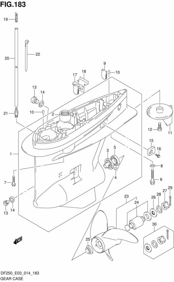 DF200/225/250-410001 Gear Case (DF200Z E03)
