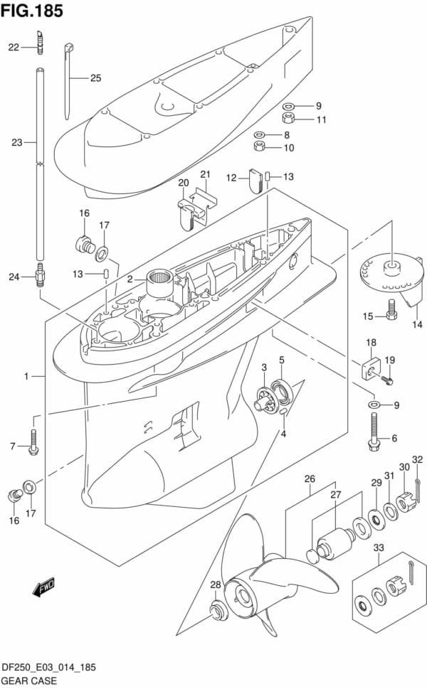 DF200/225/250-410001 Gear Case (DF225Z E03)