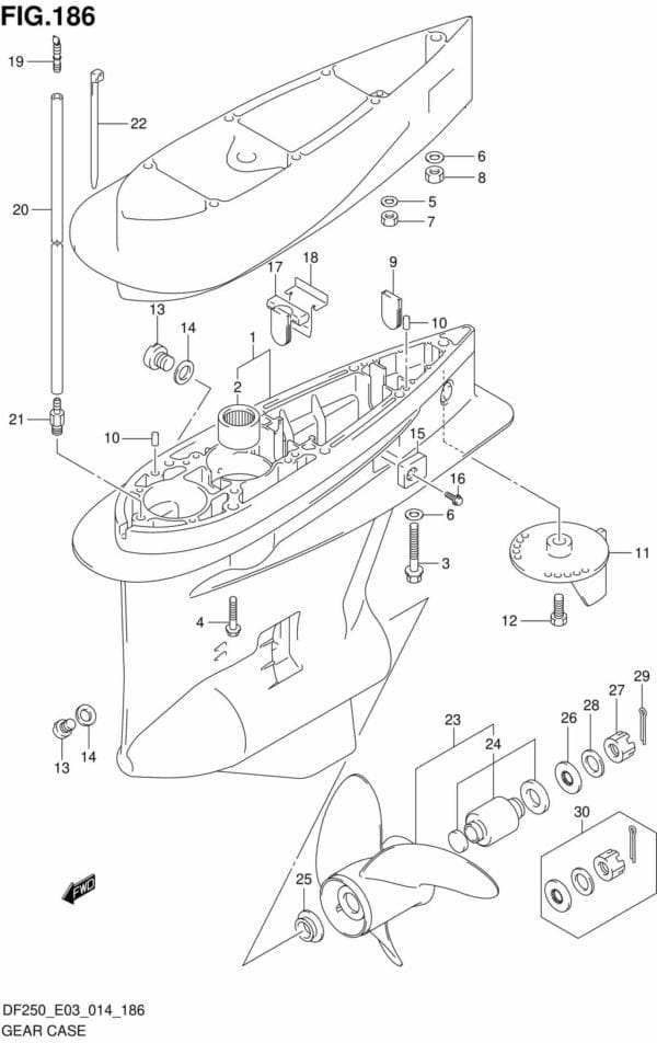 DF200/225/250-410001 Gear Case (DF250T E03)