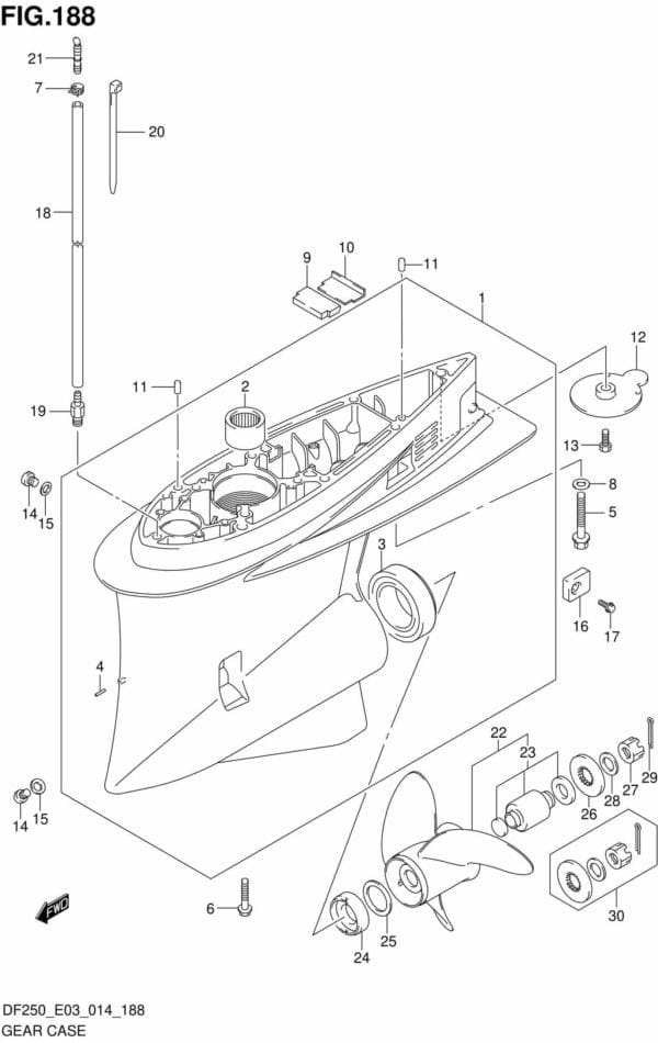 DF200/225/250-410001 Gear Case (DF250ST E03)