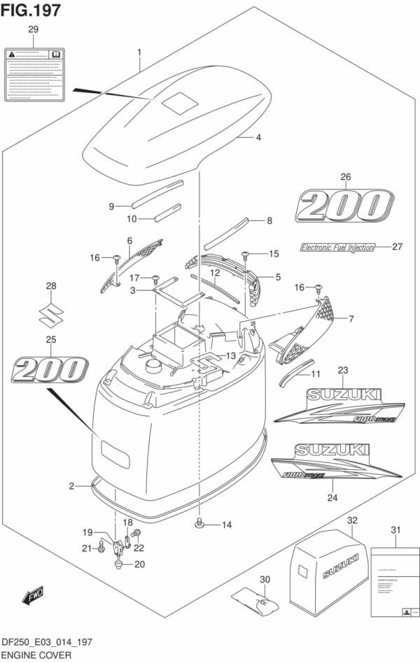 DF200/225/250-410001 Engine Cover (FOR 0EP)(DF200T E03)