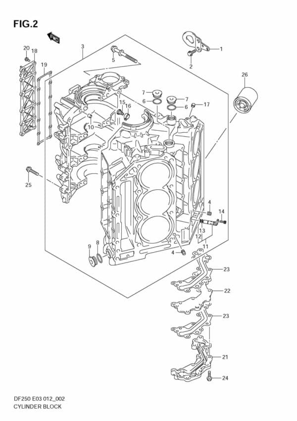 DF200/225/250 210001 Cylinder Block