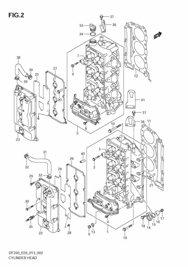 DF200/225/250 310001 Cylinder Head (DF200Z)