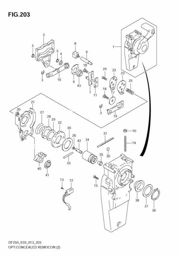 DF200/225/250 310001 OPT: Concealed Remocon (2)
