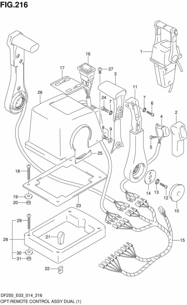 DF200/225/250-410001 OPT: Remote Control Assy Dual (1)