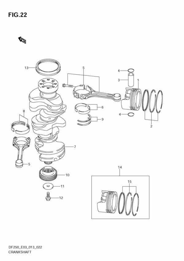 DF200/225/250 310001 Crankshaft (DF250ST)