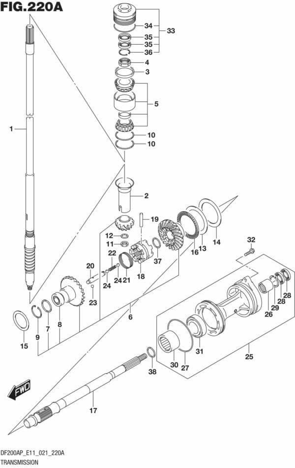 DF150AP,175AP,200AP-140001 Transmission