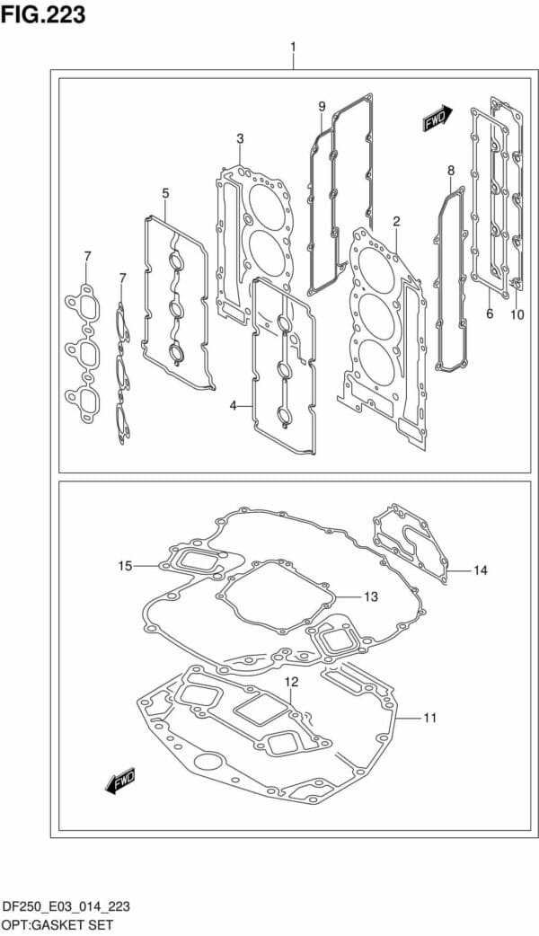 DF200/225/250-410001 OPT: Gasket Set (DF200T E03)