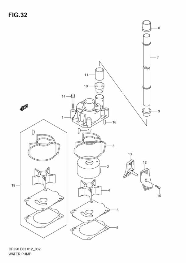 DF200/225/250 210001 Water Pump (DF225T E3)