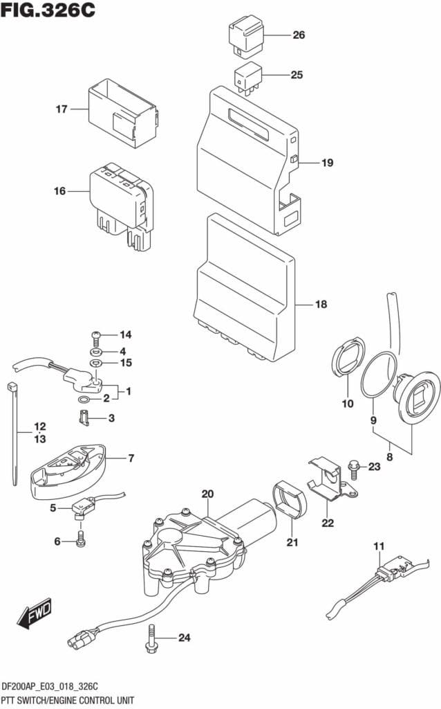 DF150AP,175AP,200AP-810001 PTT Switch/Engine Control Unit (DF200AP)