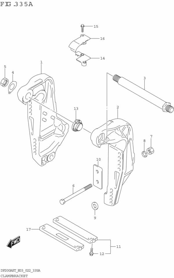 DF150AST,200AST-240001 Clamp Bracket