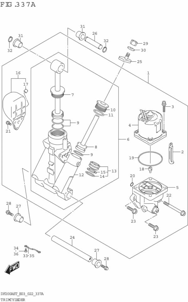 DF150AST,200AST-240001 Trim Cylinder