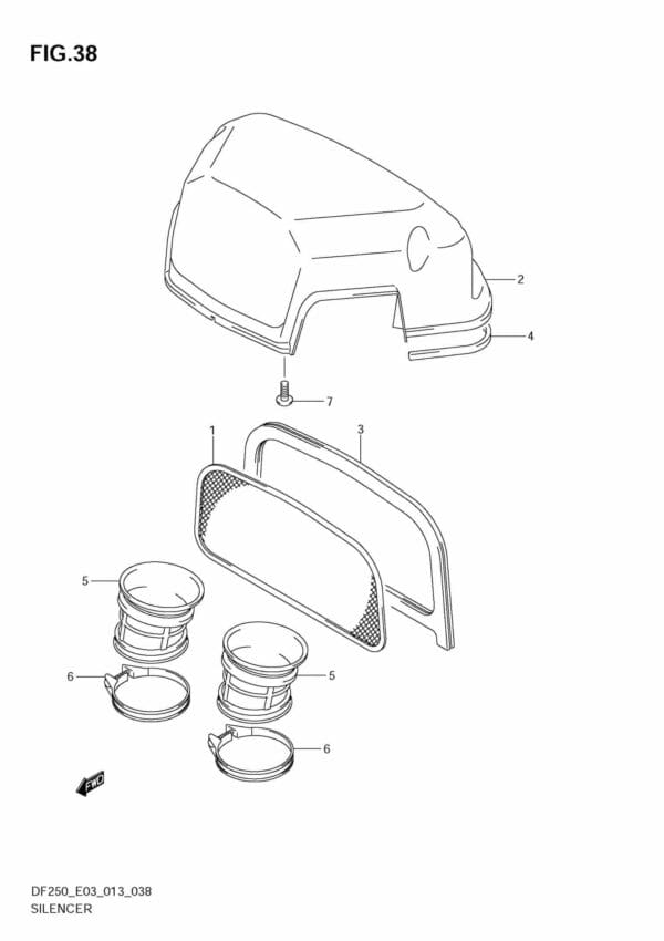 DF200/225/250 310001 Silencer