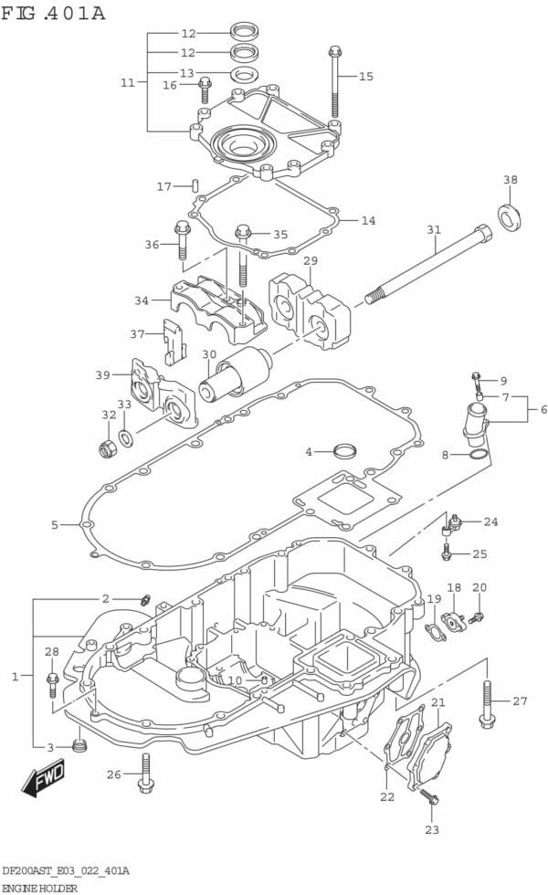 DF150AST,200AST-240001 Engine Holder