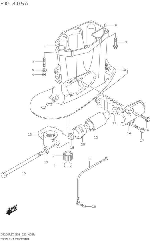 DF150AST,200AST-240001 Drive Shaft Housing