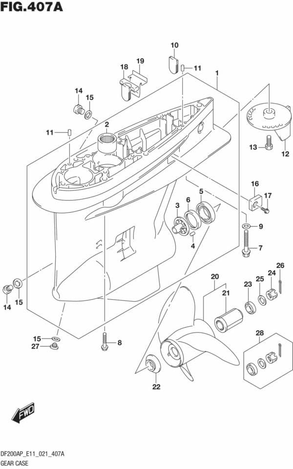 DF150AP,175AP,200AP-140001 Gear Case