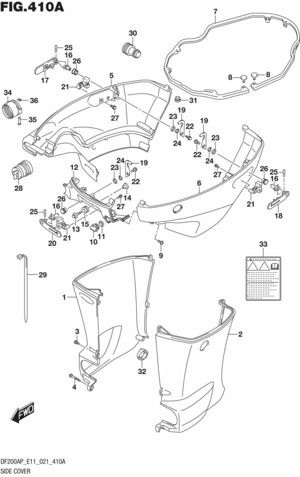 DF150AP,175AP,200AP-140001 Side Cover