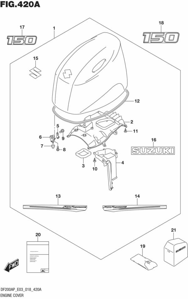 DF150AP,175AP,200AP-810001 Engine Cover (DF150AP)