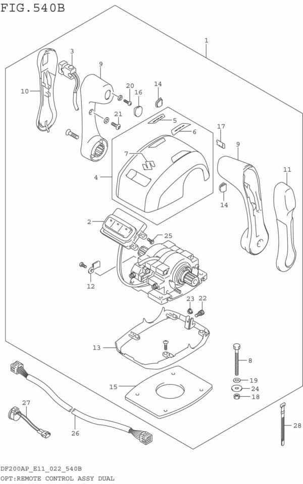 DF150AP,175AP,200AP-240001 OPT: Remote Control Assy Dual (022)