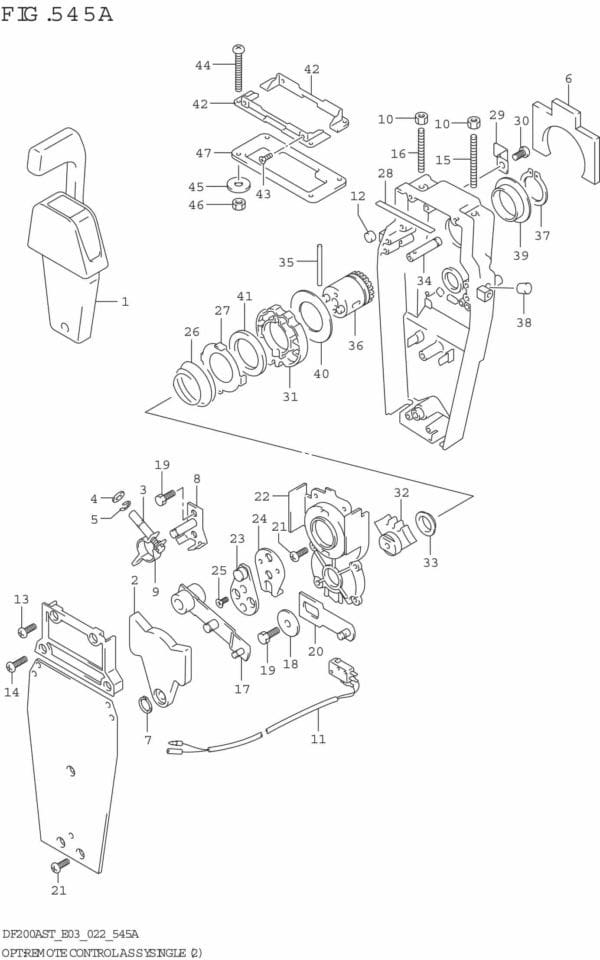 DF150AST,200AST-240001 OPT: Remote Control Assy Single (2)