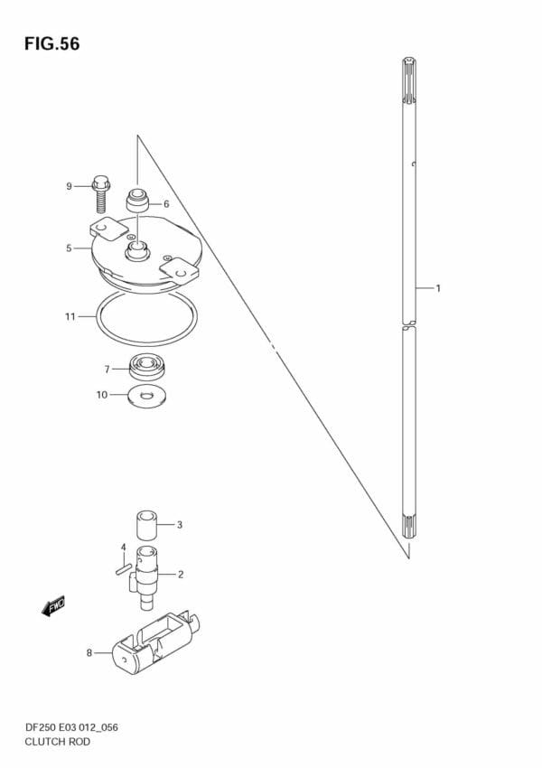 DF200/225/250 210001 Clutch Rod (DF200Z E3)