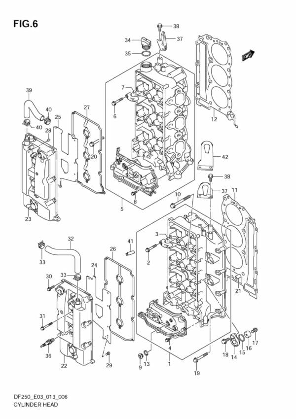 DF200/225/250 310001 Cylinder Head (DF250Z)