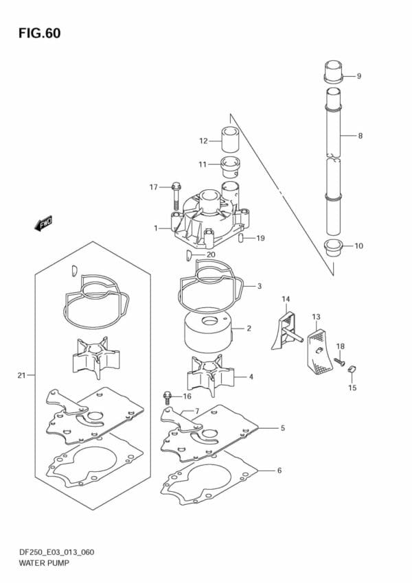 DF200/225/250 310001 Water Pump (DF250ST)