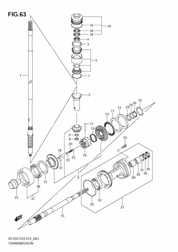 DF200/225/250 210001 Transmission (DF200Z E3)